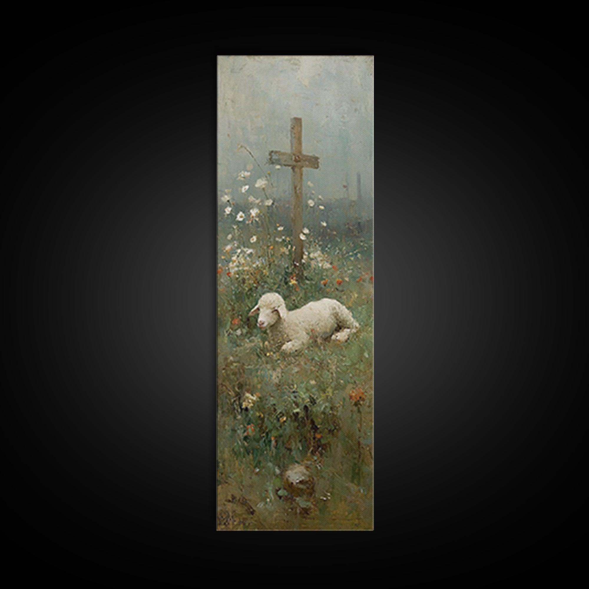 Quiet Shepherd Peace, Framed Canvas Print, Christian Art Print, Skinny Art, Christian Christmas Art, Christian Wall Art, Subtle Christian P