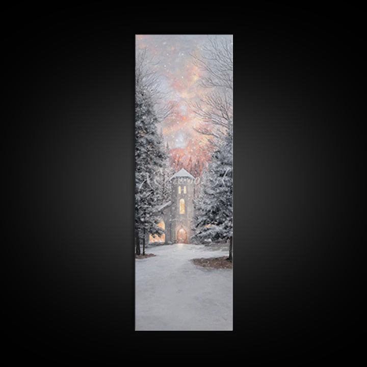 Chapel Of Stillness, Framed Canvas Print, Christian Art Canvas, Tall Narrow Wall Art, Christian Art Gift, Christmas Wall Art, Subtle Christ