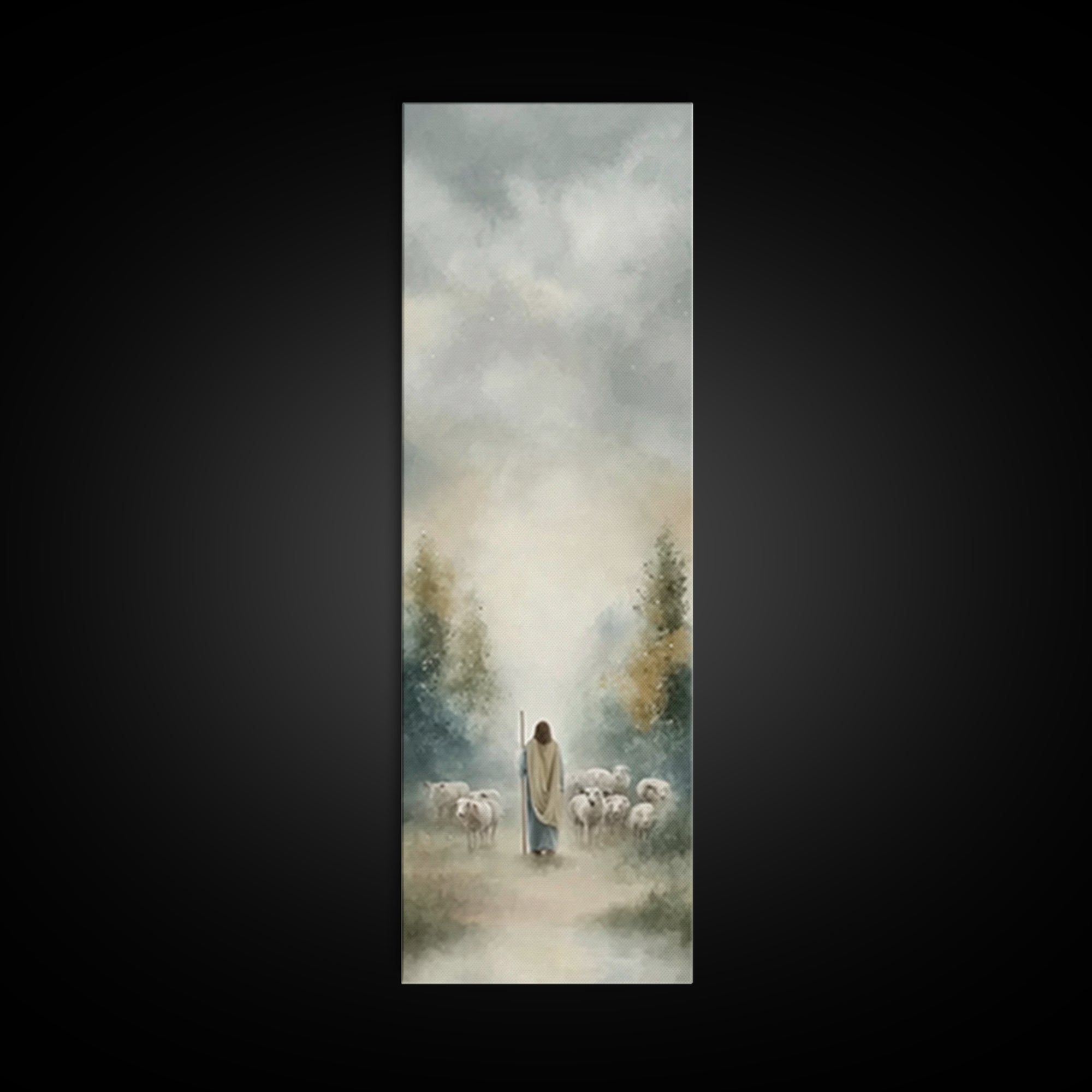 Guided By Heaven | Framed Canvas Print | Narrow Art | Jesus Painting | Christian Art Prints | Modern Christian Art | Christian Gift Ideas