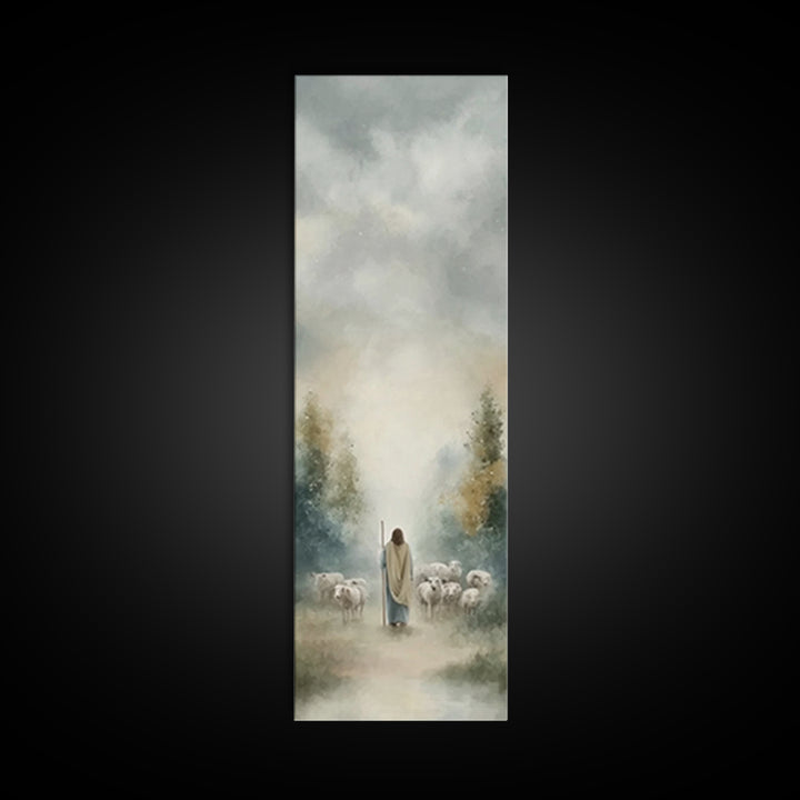 Guided By Heaven | Framed Canvas Print | Narrow Art | Jesus Painting | Christian Art Prints | Modern Christian Art | Christian Gift Ideas