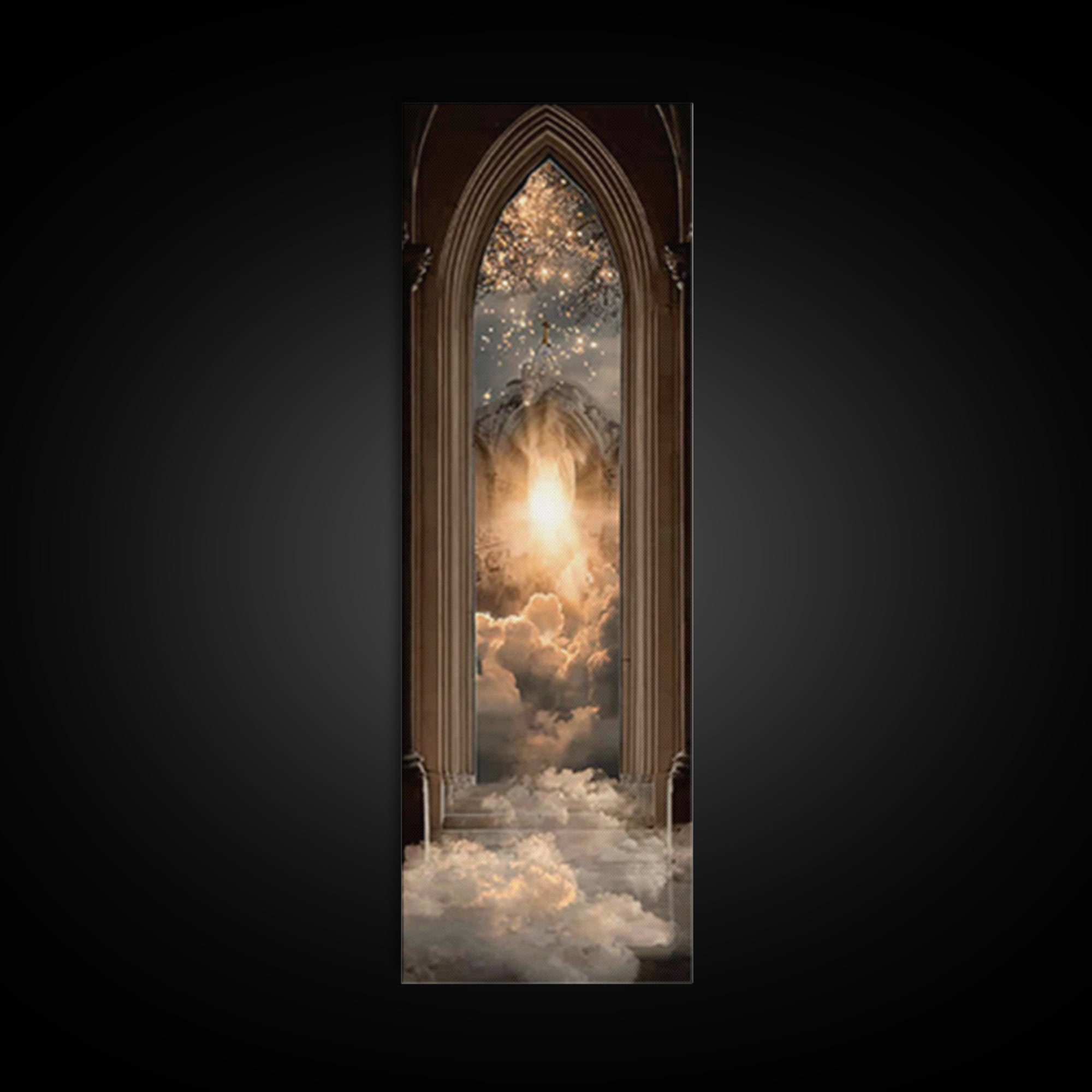 Heaven’s Holy Gate – Framed Canvas Print – Christian Wall Art – Christian Art Canvas – Modern Christian Art – Skinny Art – Christian Painti