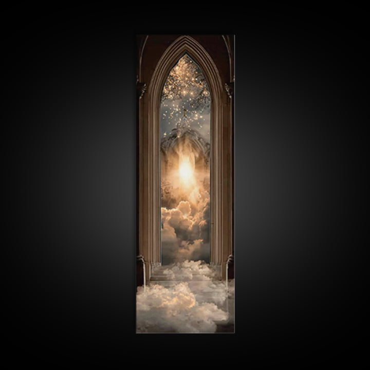 Heaven’s Holy Gate – Framed Canvas Print – Christian Wall Art – Christian Art Canvas – Modern Christian Art – Skinny Art – Christian Painti