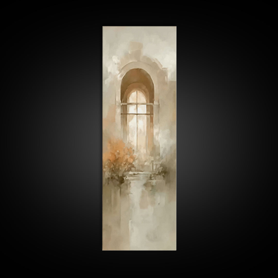 Cross Of Stillness | Framed Canvas Print | Minimalist Christian Art | Christian Wall Art | Christian Art Canvas | Tall Skinny Art Print | C