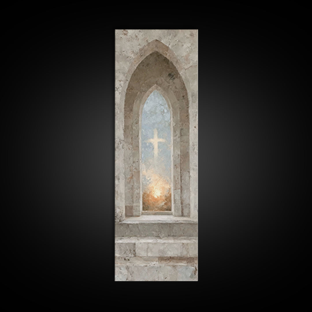 Sanctuary Of Light – Framed Canvas Print – Christian Art Canvas – Christian Wall Art – Subtle Christian Art – Narrow Art – Christian Art Pr