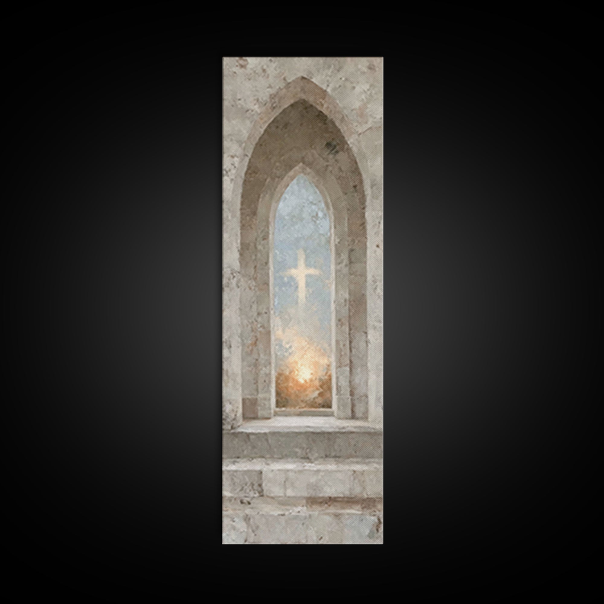 Sanctuary Of Light – Framed Canvas Print – Christian Art Canvas – Christian Wall Art – Subtle Christian Art – Narrow Art – Christian Art Pr