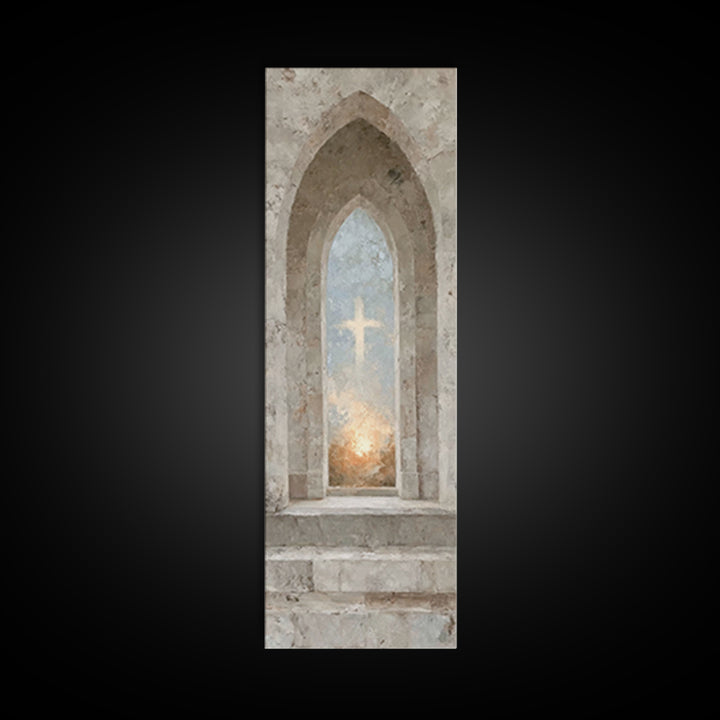 Sanctuary Of Light – Framed Canvas Print – Christian Art Canvas – Christian Wall Art – Subtle Christian Art – Narrow Art – Christian Art Pr