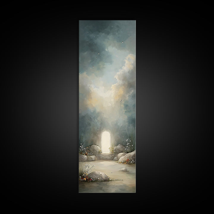 Garden Of Resurrection – Framed Canvas Print – Christian Art Canvas – Christian Wall Art – Modern Christian Art – Tall Skinny Art Print – C