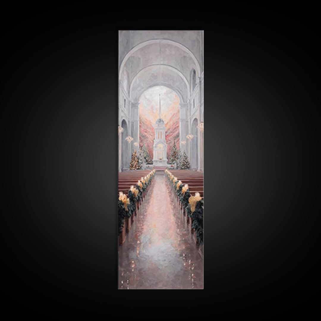 Golden Advent Glow – Framed Canvas Print – Skinny Art – Christian Christmas Art – Christian Art Canvas – Christian Wall Art – Christmas Art
