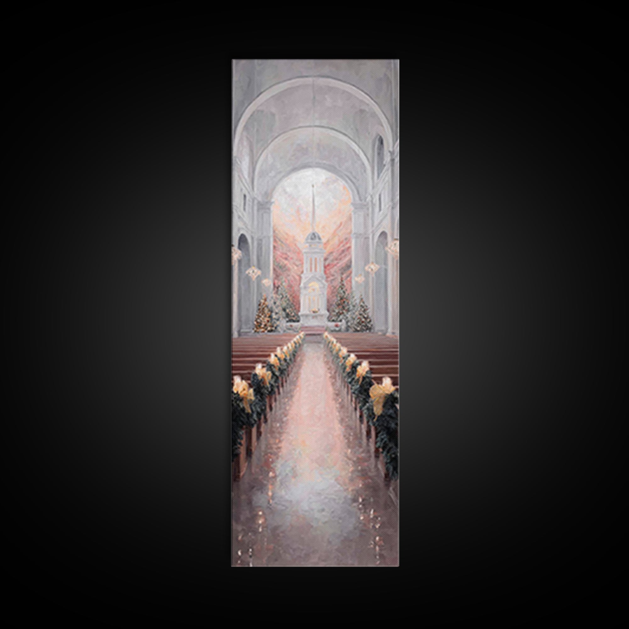 Golden Advent Glow – Framed Canvas Print – Skinny Art – Christian Christmas Art – Christian Art Canvas – Christian Wall Art – Christmas Art