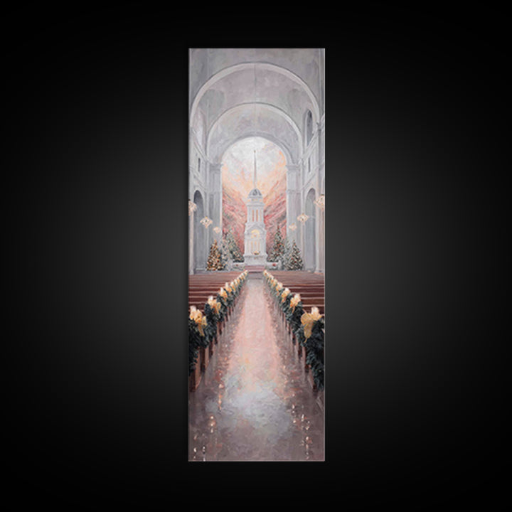 Golden Advent Glow – Framed Canvas Print – Skinny Art – Christian Christmas Art – Christian Art Canvas – Christian Wall Art – Christmas Art