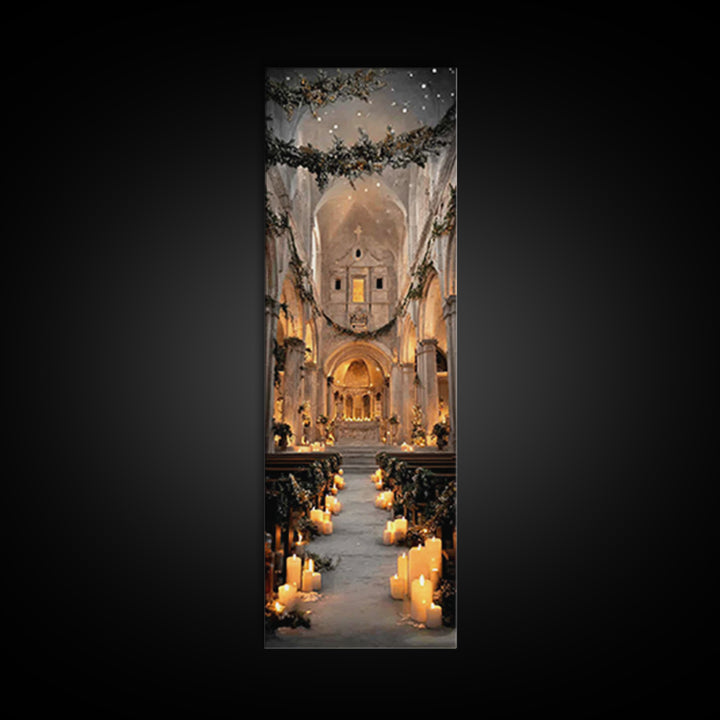 Everlasting Cathedral Light – Framed Canvas Print – Narrow Art – Christian Wall Art – Christian Art Canvas – Christmas Art – Christian Deco