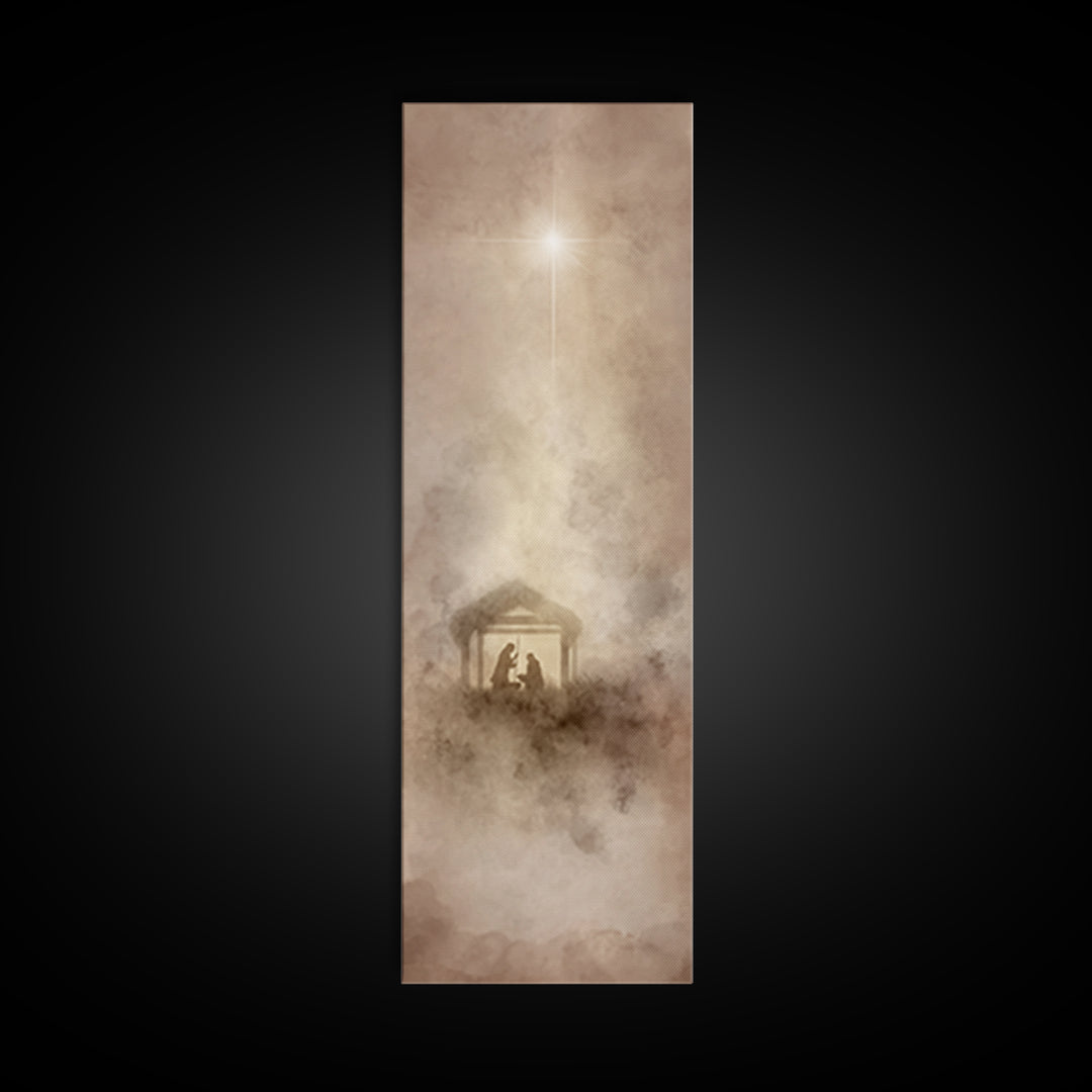 Silent Bethlehem Night – Framed Canvas Print – Christian Art Canvas – Christian Wall Art – Christian Christmas Art – Jesus Painting – Chris