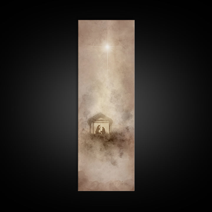Silent Bethlehem Night – Framed Canvas Print – Christian Art Canvas – Christian Wall Art – Christian Christmas Art – Jesus Painting – Chris