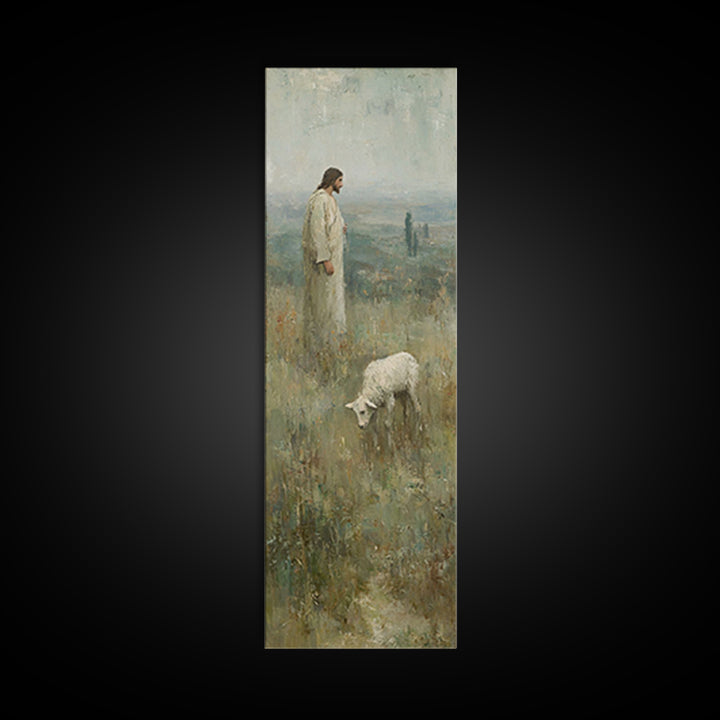 Path of Grace, Framed Canvas Print, Tall Skinny Art Print, Christian Wall Art, Jesus Christmas Art, Christian Decorations, Modern Christian