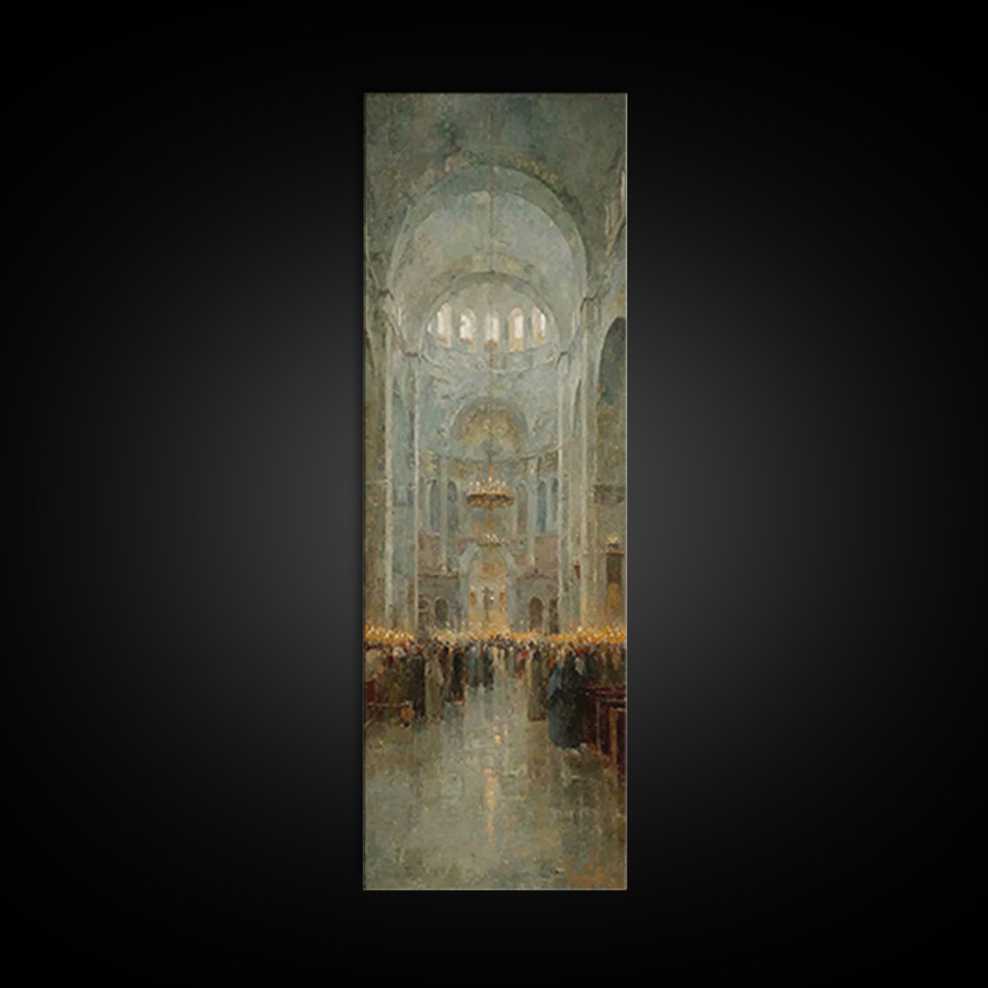 Cathedral Dawn Joy – Framed Canvas Print – Tall Narrow Wall Art – Christian Art Canvas – Christmas Wall Art – Christian Wall Art – Christia