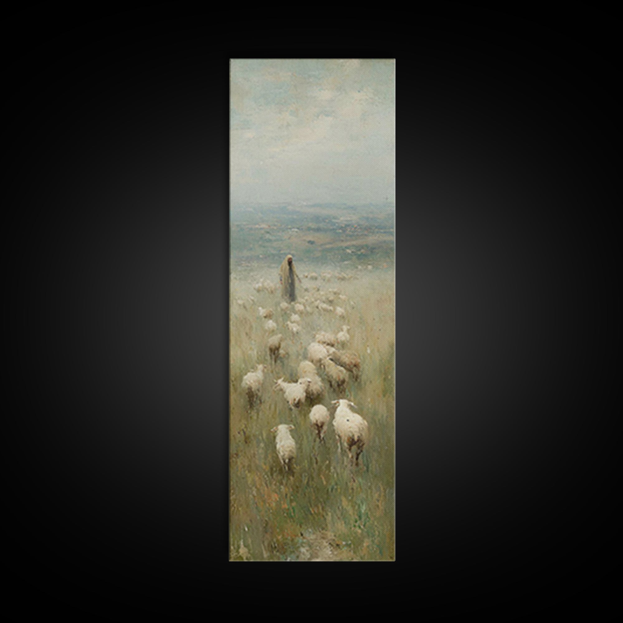 Hills Of Mercy - Framed Canvas Print - Christian Art Canvas - Jesus Painting - Christian Wall Art - Narrow Art - Christian Christmas Art