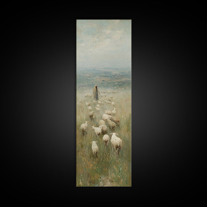 Hills Of Mercy - Framed Canvas Print - Christian Art Canvas - Jesus Painting - Christian Wall Art - Narrow Art - Christian Christmas Art