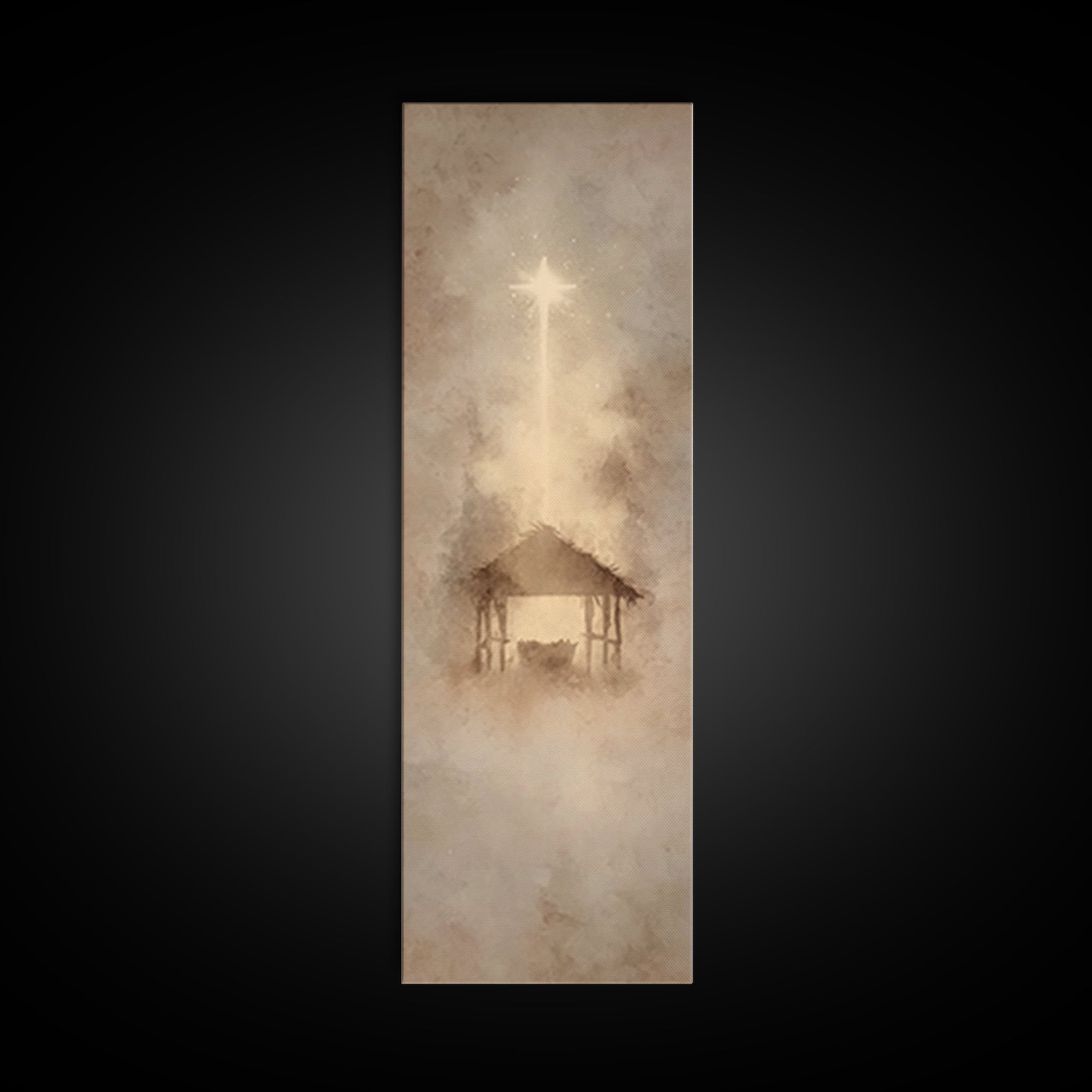 Radiant Hope Star | Framed Canvas Print | Christmas Art | Christian Wall Art | Christian Art Canvas | Skinny Art | Christian Christmas Art