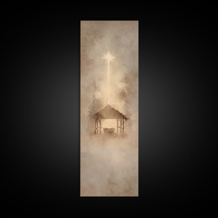 Radiant Hope Star | Framed Canvas Print | Christmas Art | Christian Wall Art | Christian Art Canvas | Skinny Art | Christian Christmas Art