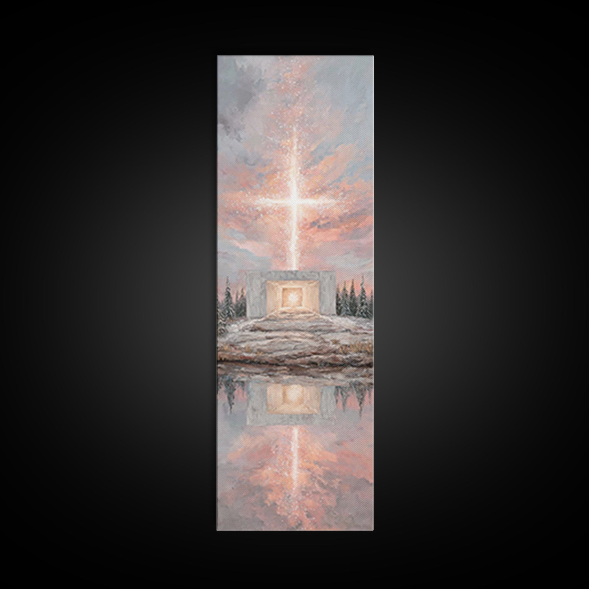 Cross Of Glory - Framed Canvas Print - Christian Wall Art - Christian Art Canvas - Christmas Art - Tall Narrow Wall Art - Christian Art