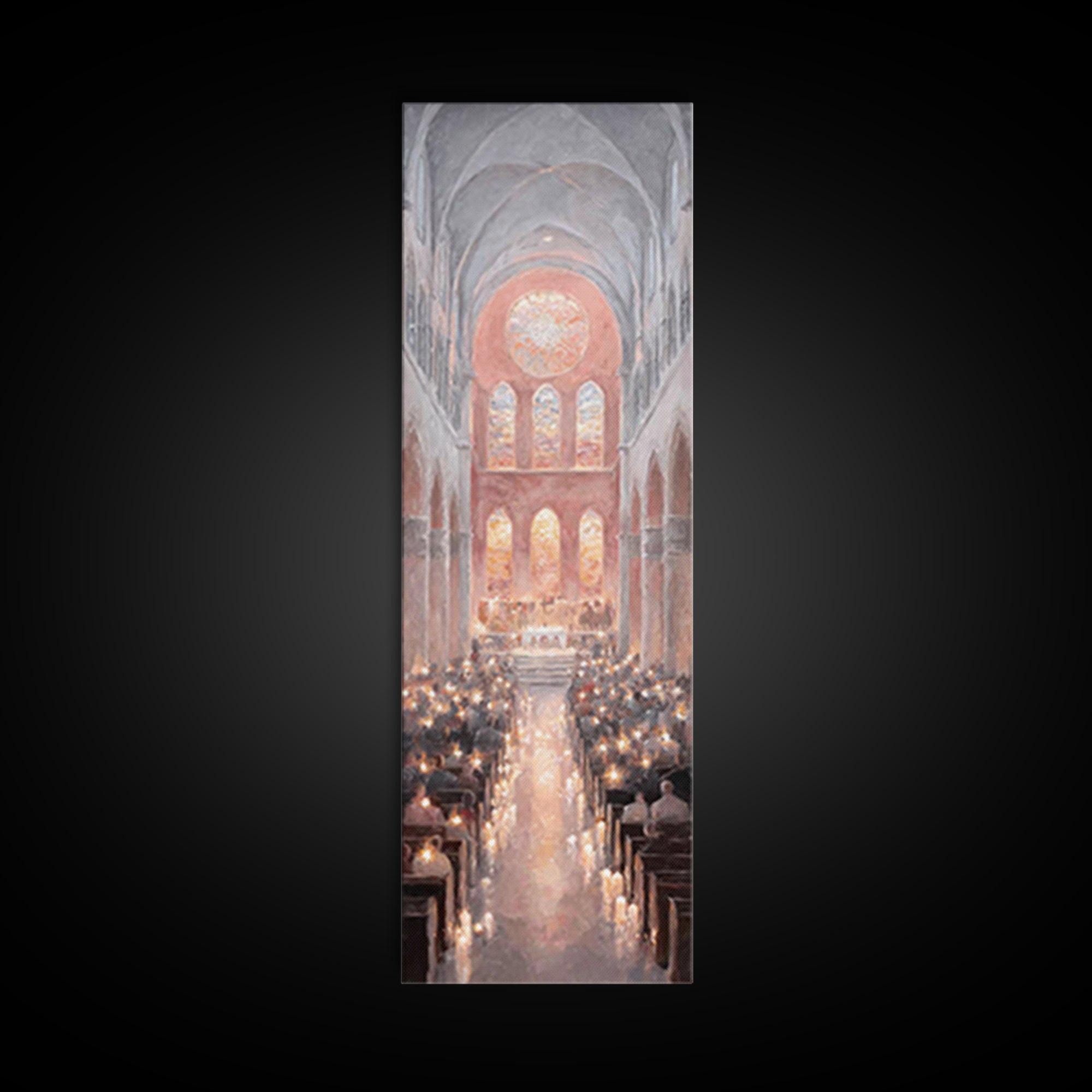 Advent Sanctuary Glow – Framed Canvas Print – Skinny Art – Christian Art Canvas – Christmas Wall Art – Christian Decor – Christian Art Prin