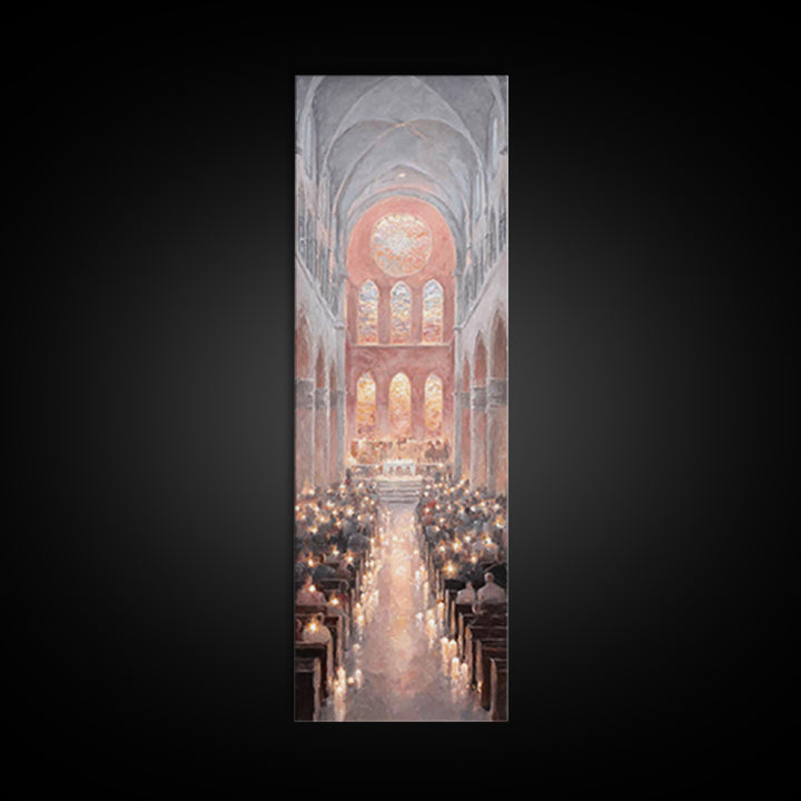 Advent Sanctuary Glow – Framed Canvas Print – Skinny Art – Christian Art Canvas – Christmas Wall Art – Christian Decor – Christian Art Prin