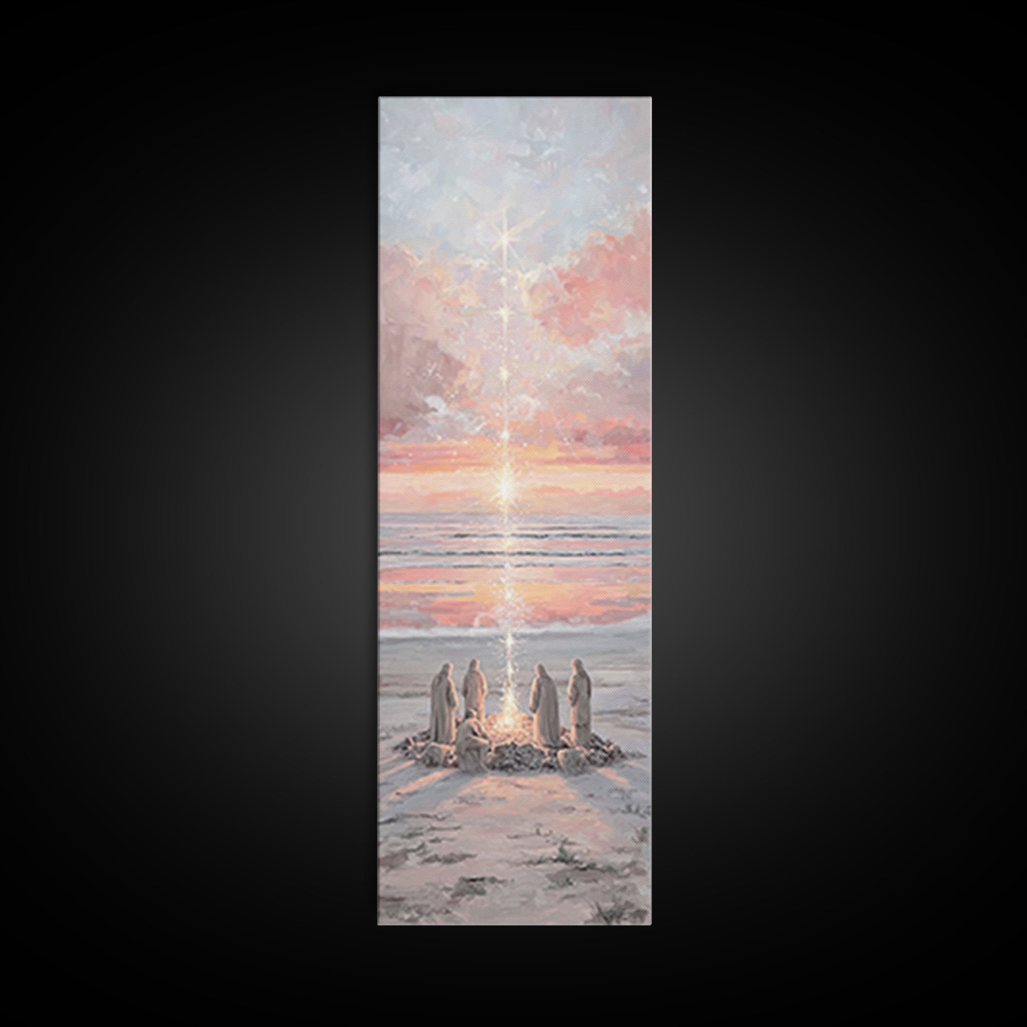 Ocean Morning Watch – Framed Canvas Print – Narrow Art – Christian Wall Art – Christian Art Work – Christmas Art