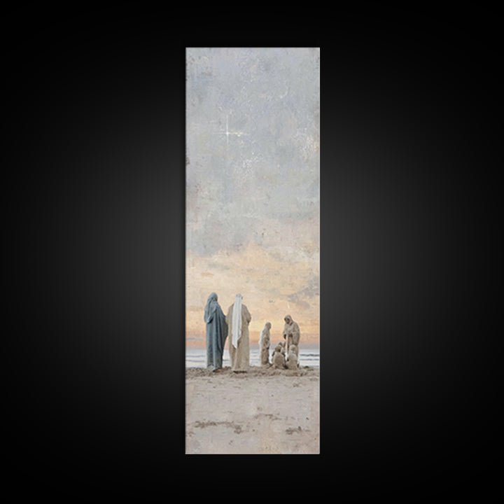 Soft Bethlehem Light – Framed Canvas Print – Tall Narrow Wall Art – Christian Art Prints – Christian Christmas Art – Jesus Painting