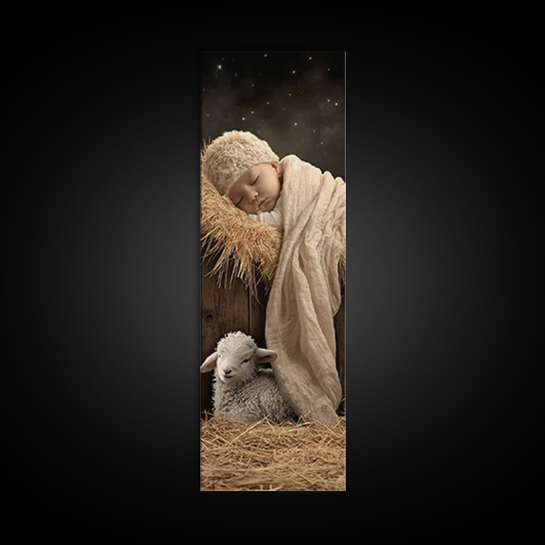 Holy Night Vigil – Framed Canvas Print – Narrow Art – Christian Art Canvas – Christian Decor – Christmas Art