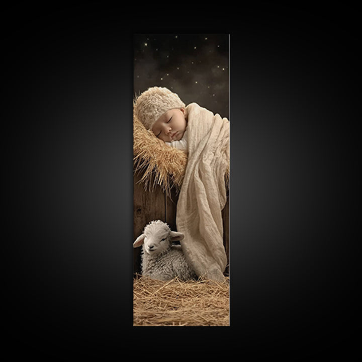 Holy Night Vigil – Framed Canvas Print – Narrow Art – Christian Art Canvas – Christian Decor – Christmas Art
