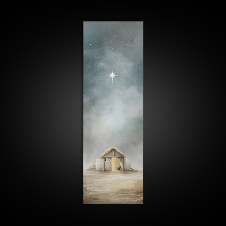 Bethlehem Shelter Hope – Framed Canvas Print – Skinny Art – Christian Wall Art – Christian Art Painting – Christmas Art