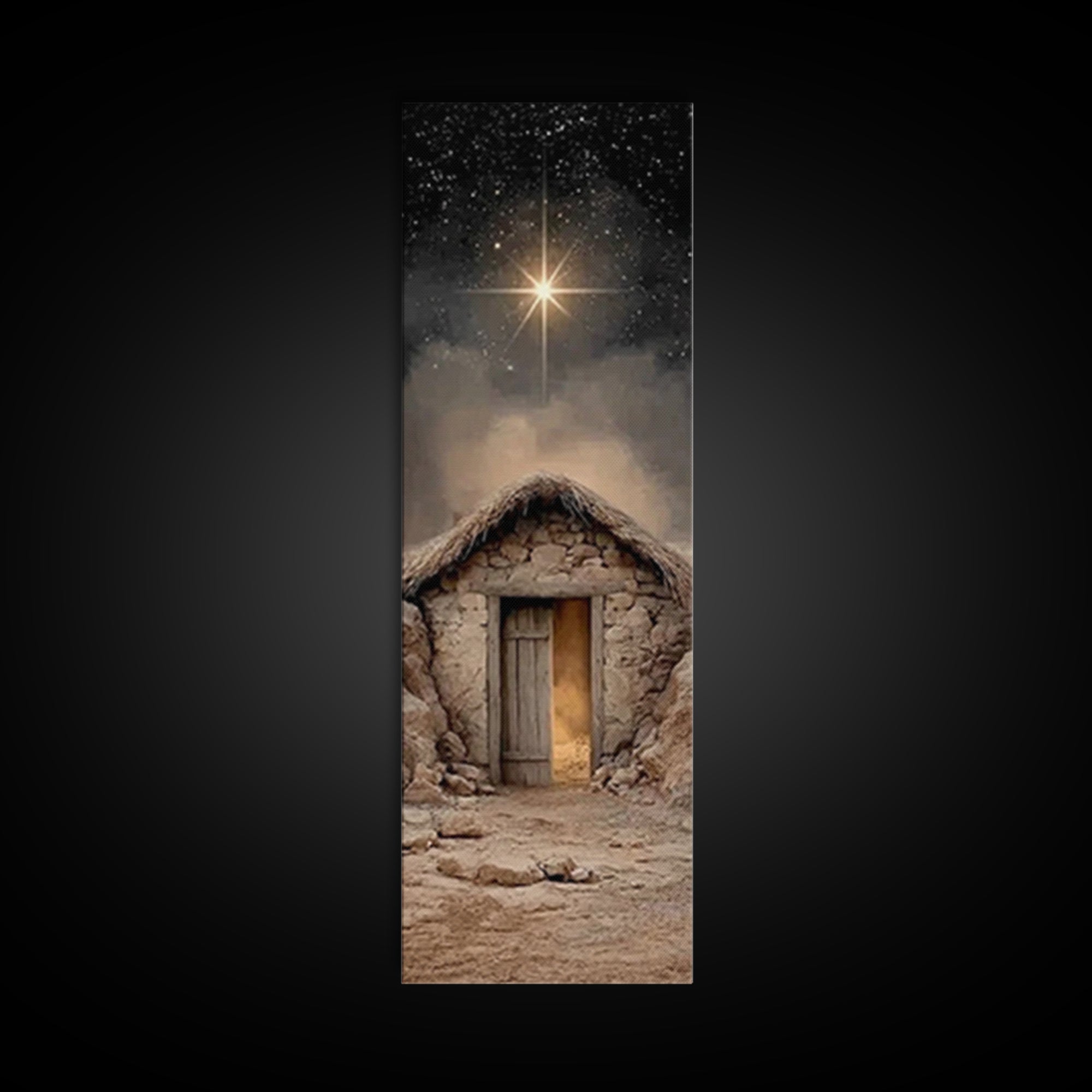 Star Over Bethlehem – Framed Canvas Print – Narrow Art – Christian Art Print – Christian Wall Art – Christmas Art