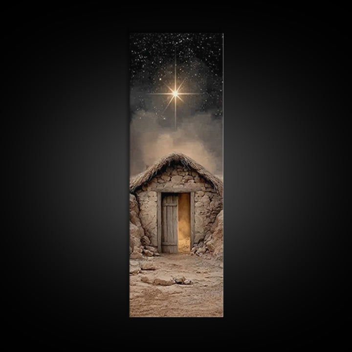 Star Over Bethlehem – Framed Canvas Print – Narrow Art – Christian Art Print – Christian Wall Art – Christmas Art