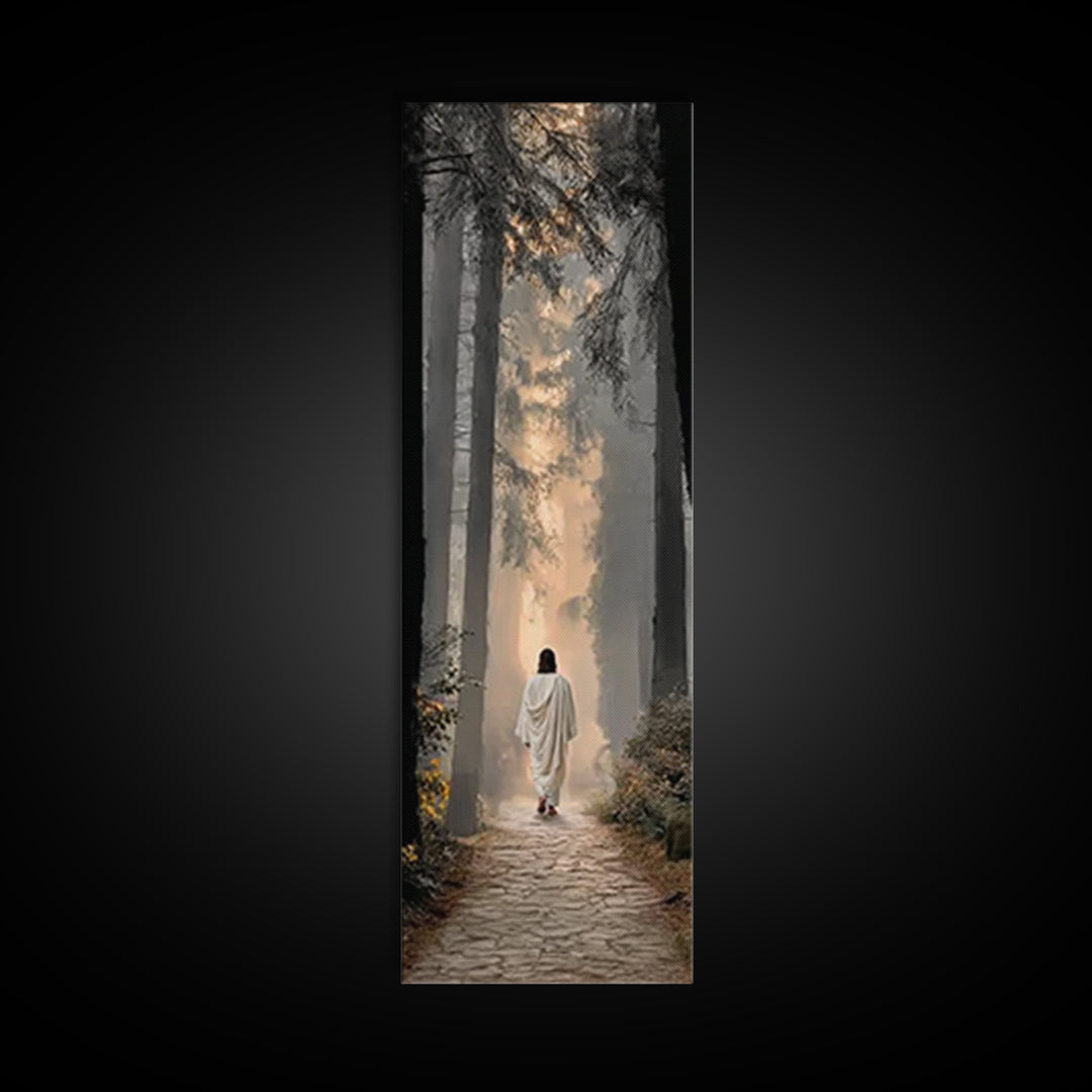 Forest Of Mercy, Framed Canvas Print, Christian Wall Art, Jesus Painting, Tall Narrow Wall Art, Christian Art Canvas, Christian Christmas A