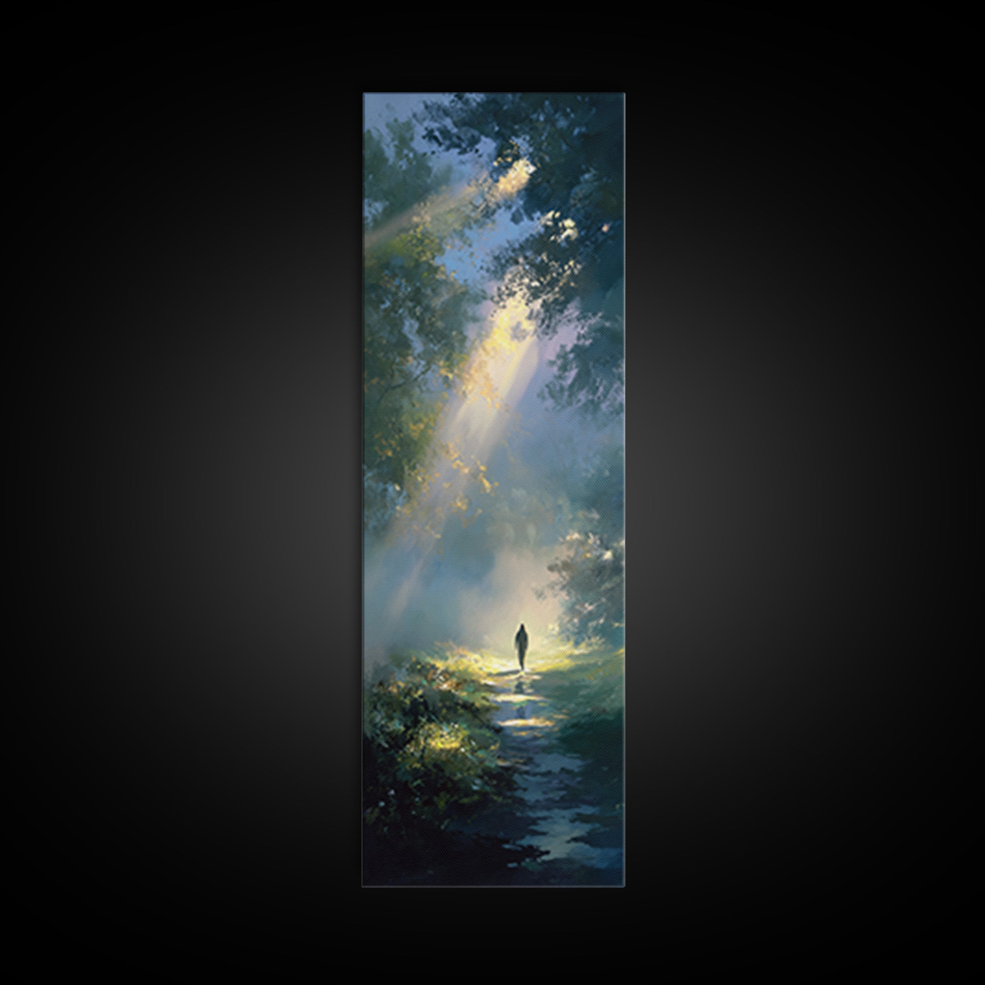 Walk Of Light – Framed Canvas Print – Christian Art – Christian Art Canvas – Tall Skinny Art Print – Jesus Painting – Christian Christmas A