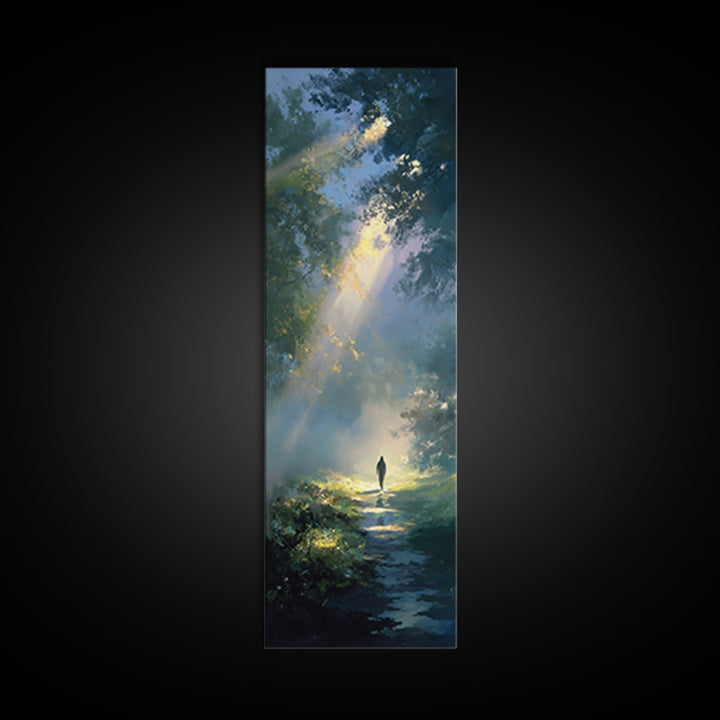 Walk Of Light – Framed Canvas Print – Christian Art – Christian Art Canvas – Tall Skinny Art Print – Jesus Painting – Christian Christmas A
