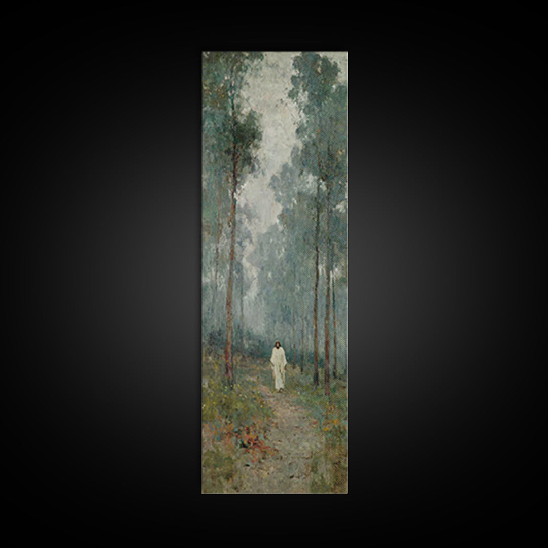 Morning Hope Trail | Framed Canvas Print | Christian Art | Christian Art Canvas | Narrow Art | Jesus Painting | Christian Christmas Art