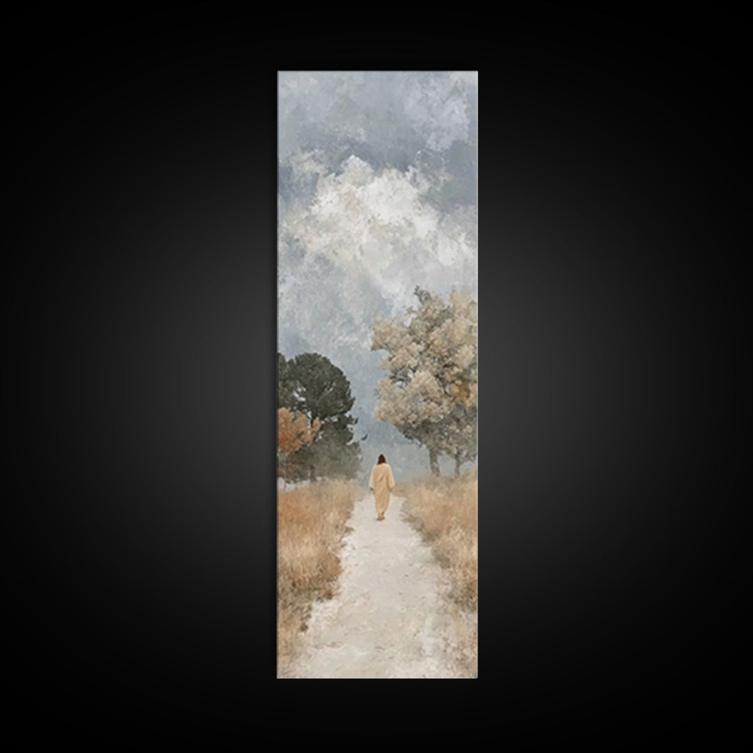 Heavenlit Journey – Framed Canvas Print – Christian Wall Art – Christian Art Canvas – Tall Narrow Wall Art – Christian Art – Jesus Painting