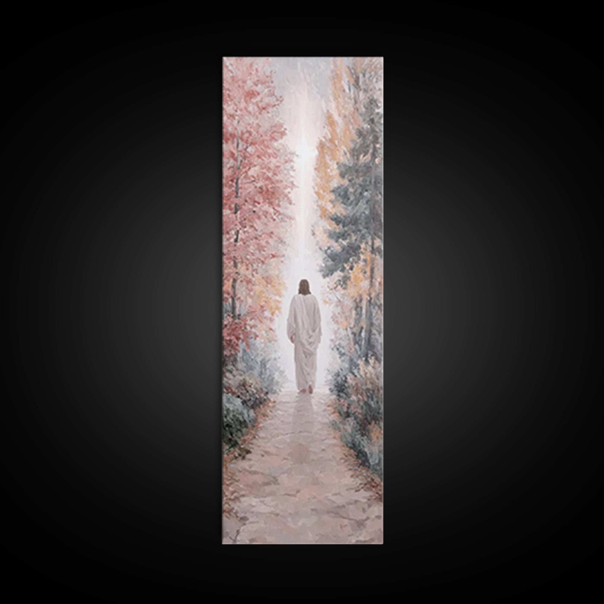 Path Of Light – Framed Canvas Print – Christian Wall Art – Jesus Painting – Christian Art Canvas – Tall Narrow Wall Art