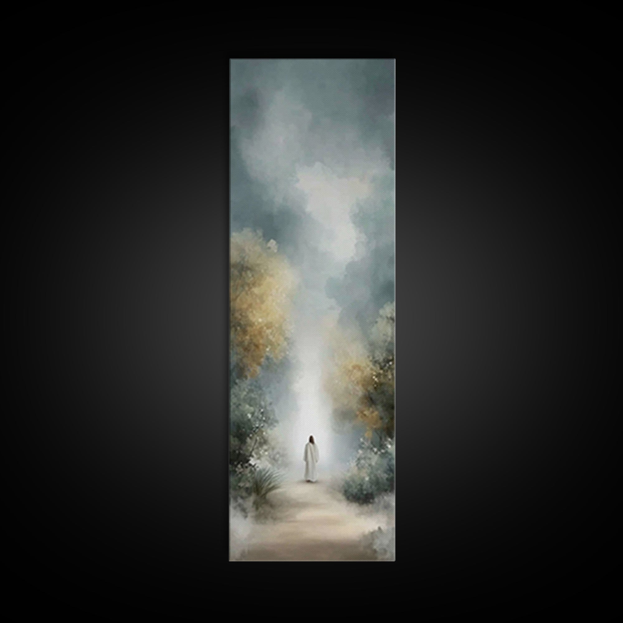Silent Heaven Path – Framed Canvas Print – Jesus Painting – Christian Art Canvas – Christian Wall Art – Skinny Art – Christian Christmas Ar
