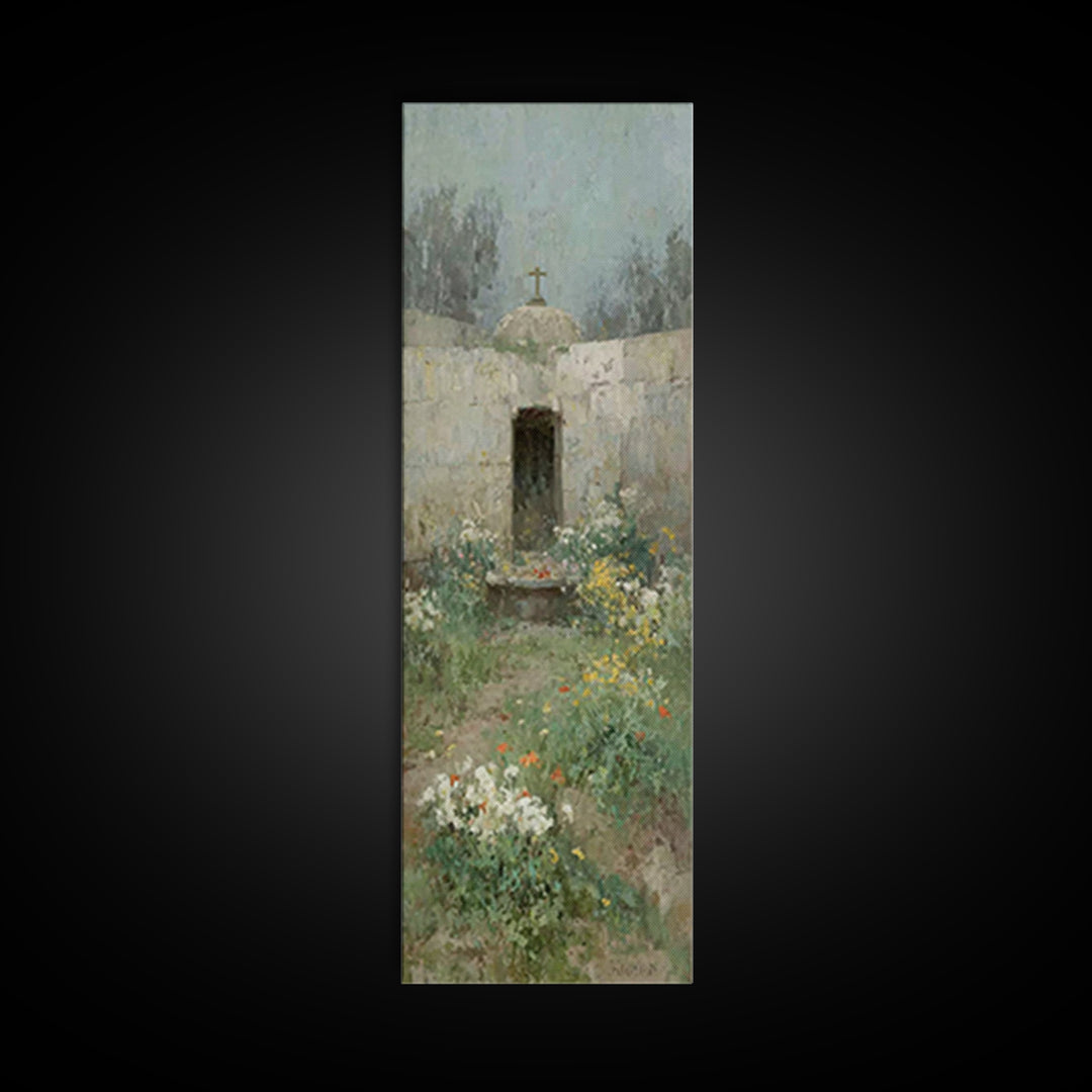 Ancient Garden Hope – Framed Canvas Print – Christian Wall Art – Jesus Painting – Narrow Art – Christian Art Canvas – Christian Christmas A