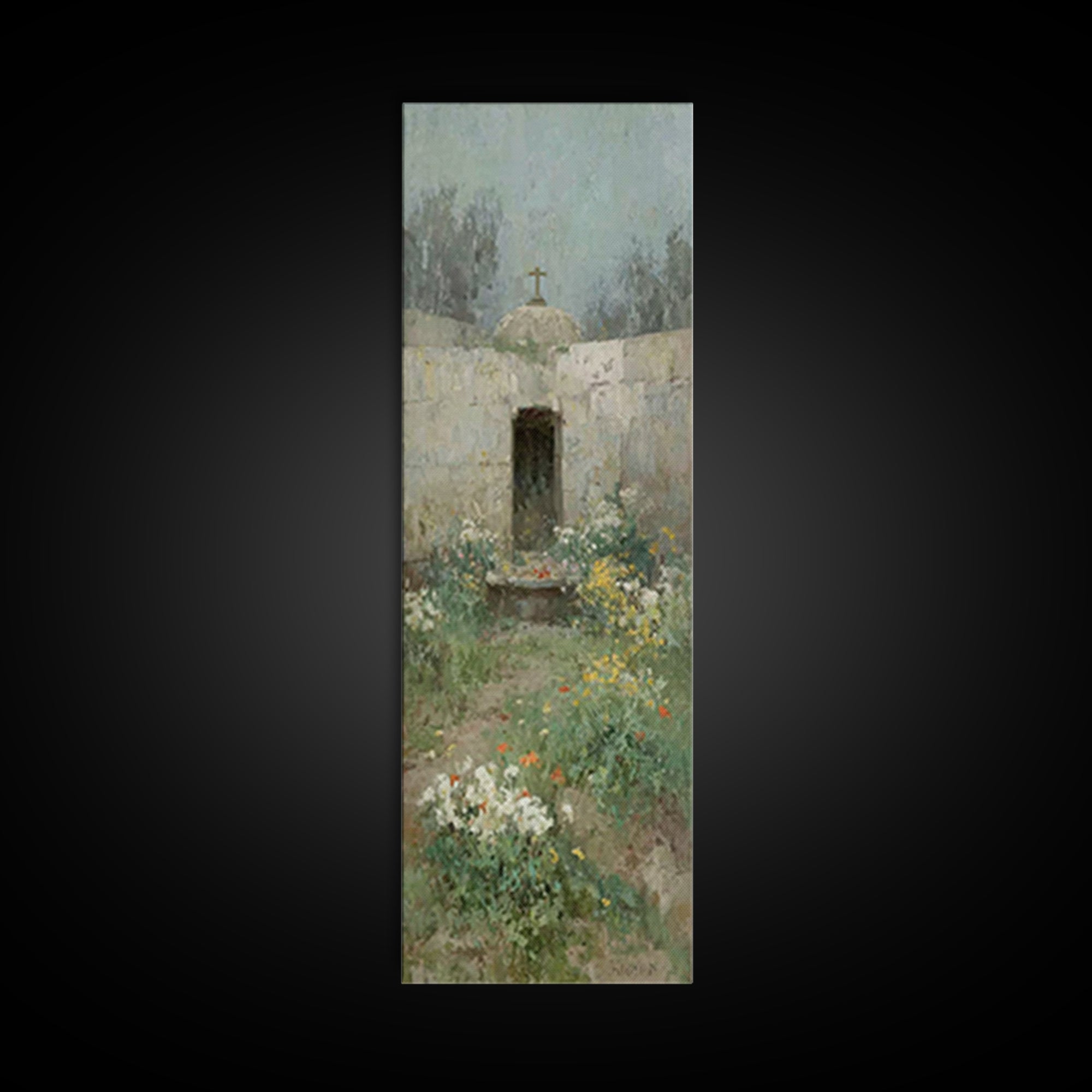 Ancient Garden Hope – Framed Canvas Print – Christian Wall Art – Jesus Painting – Narrow Art – Christian Art Canvas – Christian Christmas A