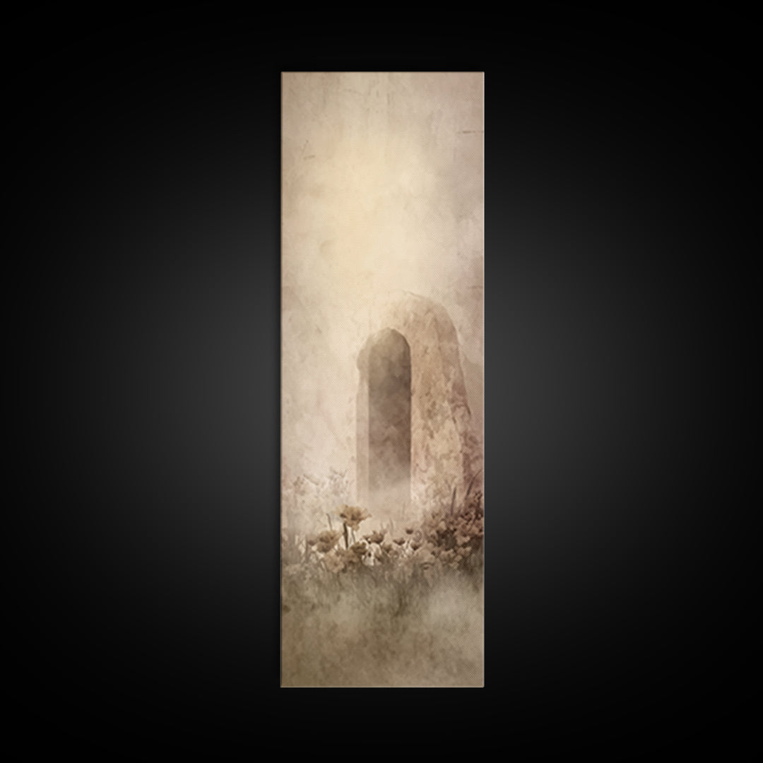 Holy Dawn Passage – Framed Canvas Print – Christian Art Canvas – Christian Christmas Art – Jesus Painting – Tall Narrow Wall Art
