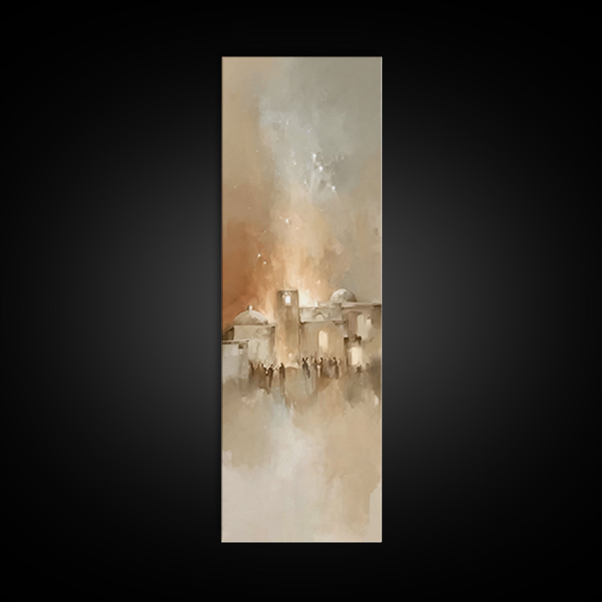 Bethlehem Dawn Hush – Framed Canvas Print – Skinny Art – Christian Art Print – Christmas Wall Art – Christian Art Canvas – Christian Decor