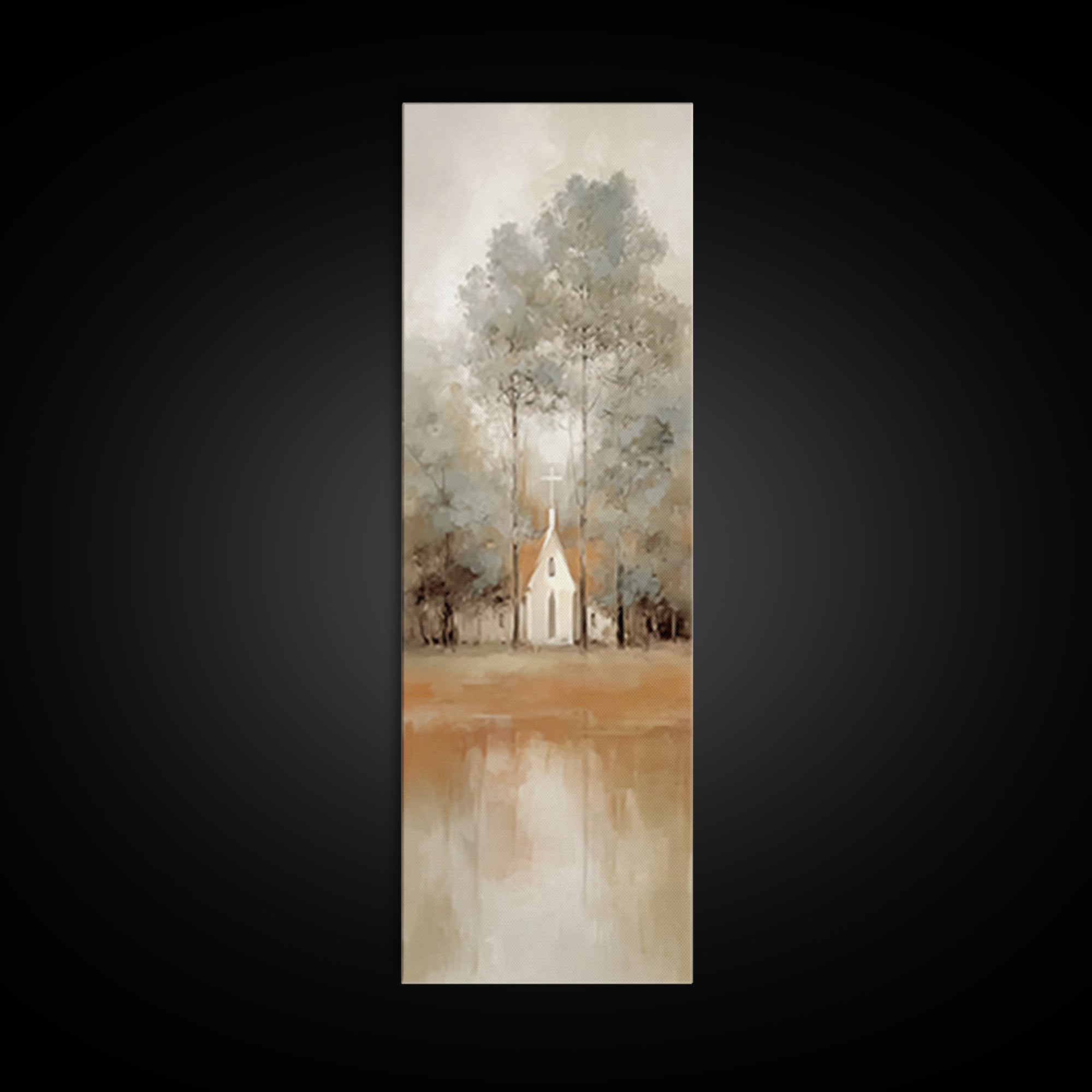 Chapel Of Stillness | Framed Canvas Print | Christian Wall Art | Christian Art Canvas | Tall Narrow Wall Art | Christian Christmas Art | Ch