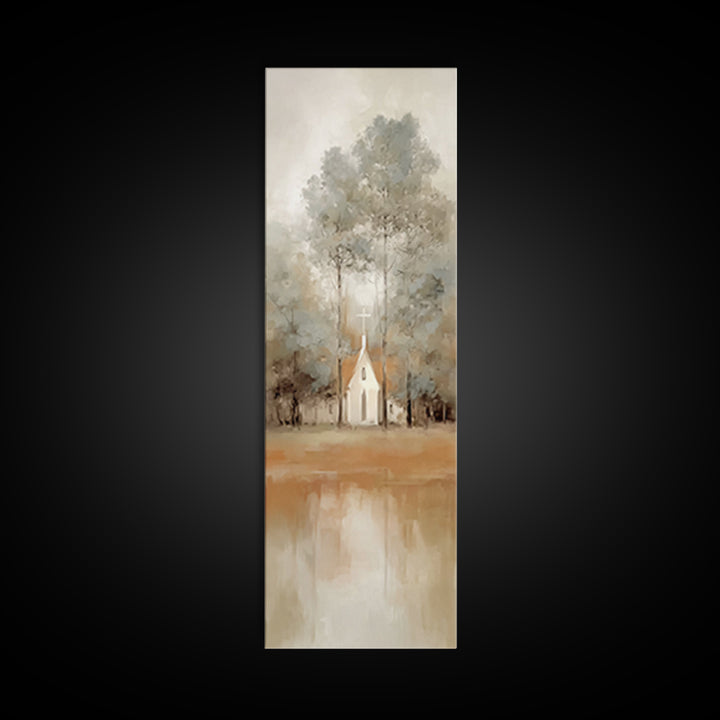 Chapel Of Stillness | Framed Canvas Print | Christian Wall Art | Christian Art Canvas | Tall Narrow Wall Art | Christian Christmas Art | Ch