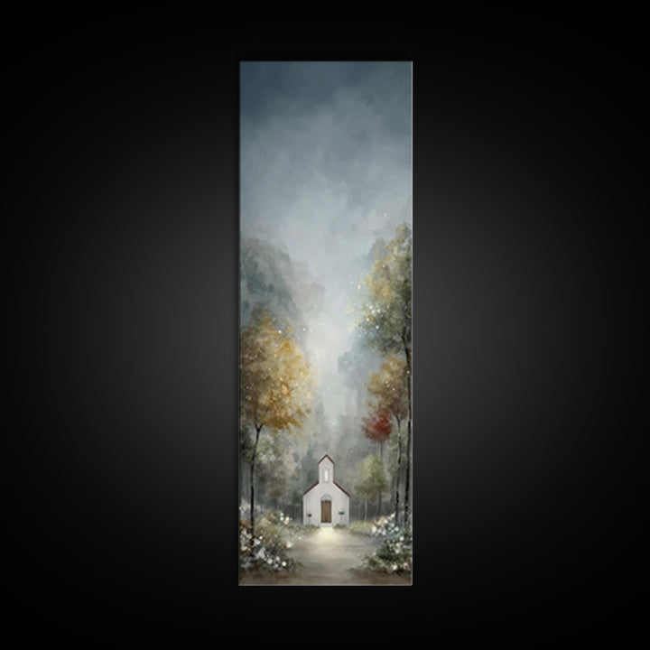 Sanctuary Of Light – Framed Canvas Print – Christian Wall Art – Modern Christian Art – Tall Skinny Art Print – Christmas Art Work – Christi