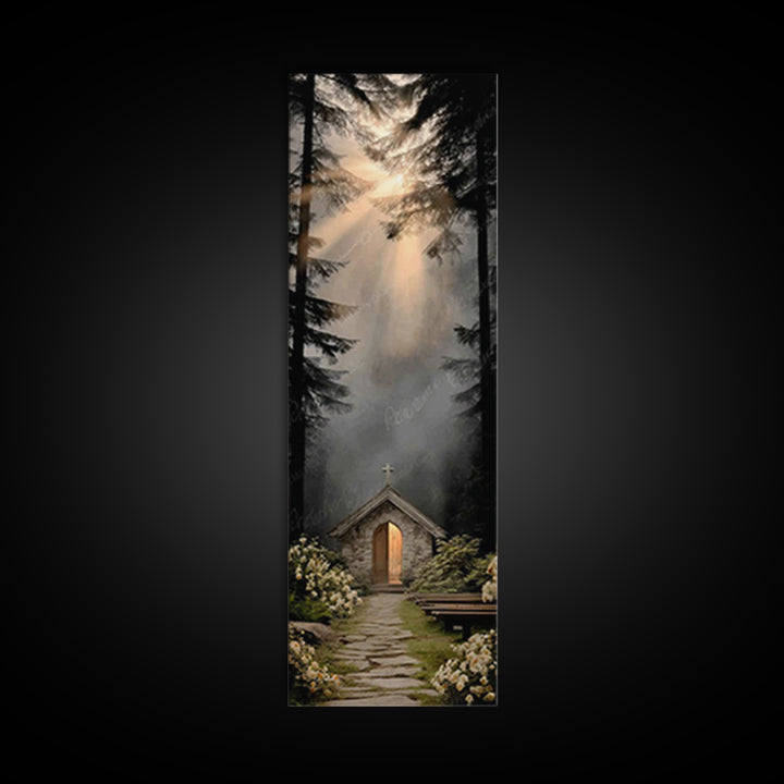 Chapel Of Radiance | Framed Canvas Print | Christian Art Print | Christian Wall Art | Skinny Art | Christian Christmas Art | Christian Deco