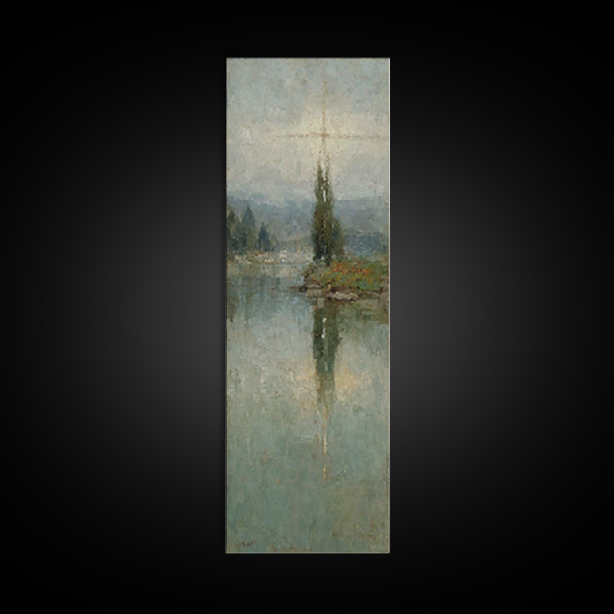 Skyward Grace – Framed Canvas Print – Christian Art Painting – Christmas Art – Narrow Art – Christian Wall Art – Subtle Christian Art – Chr