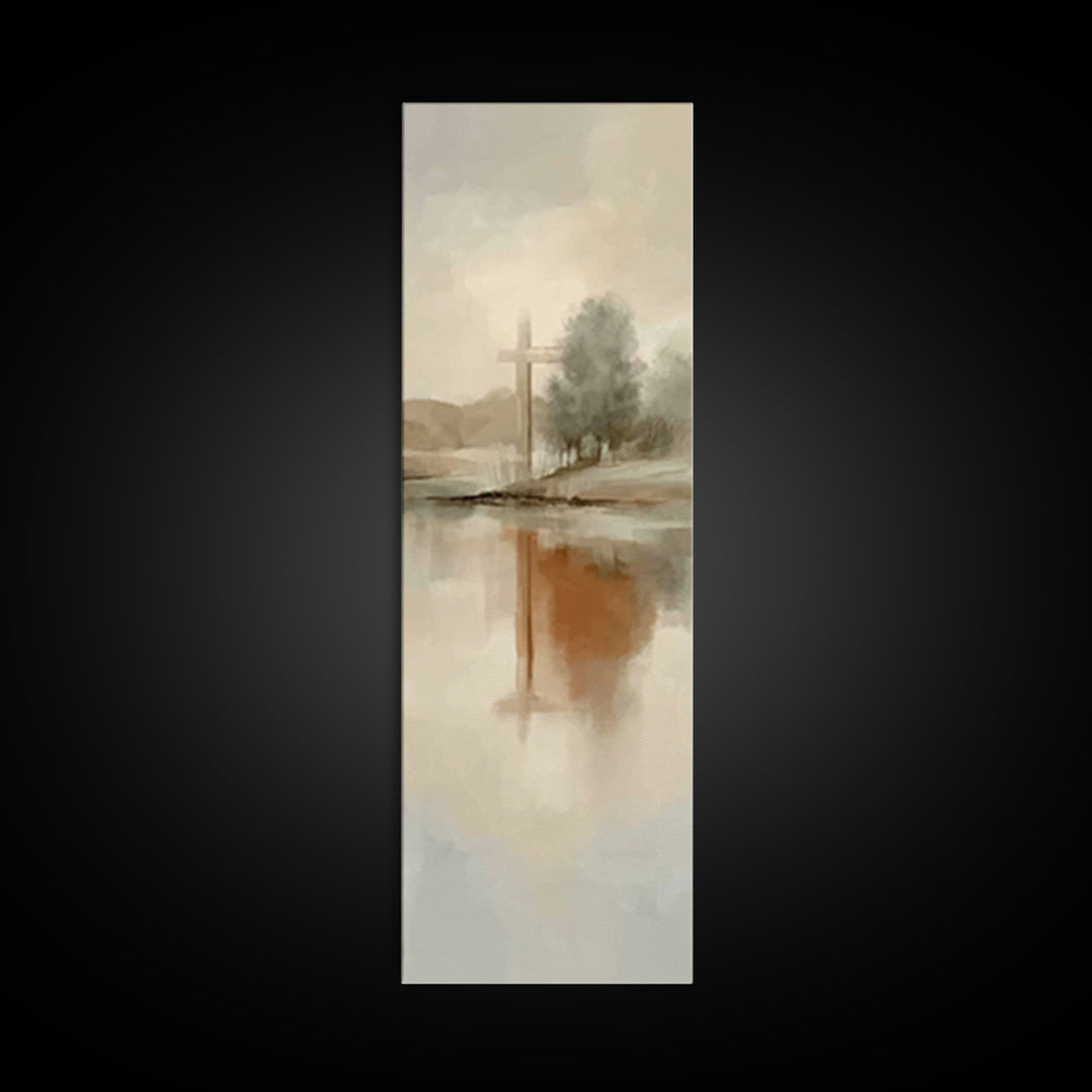 Mist Of Redemption – Framed Canvas Print – Christian Wall Art – Abstract Christian Art – Skinny Art – Christian Art Canvas – Christian Gift